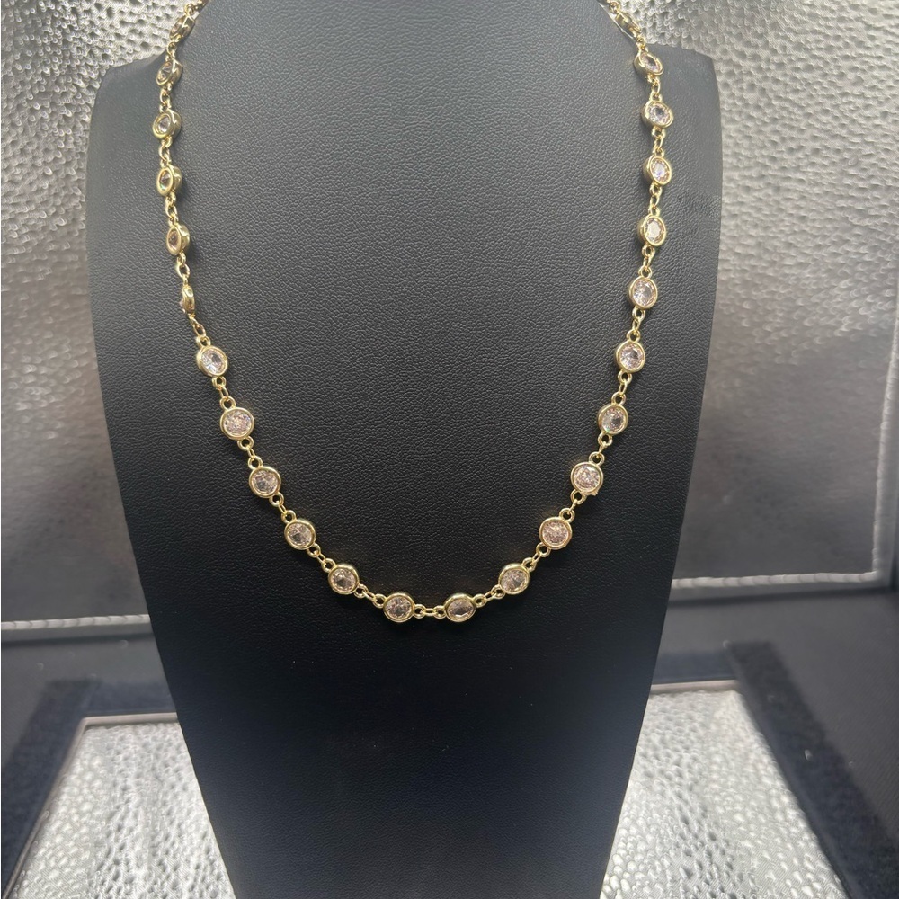 Elegant Gold Women's Cz Necklace